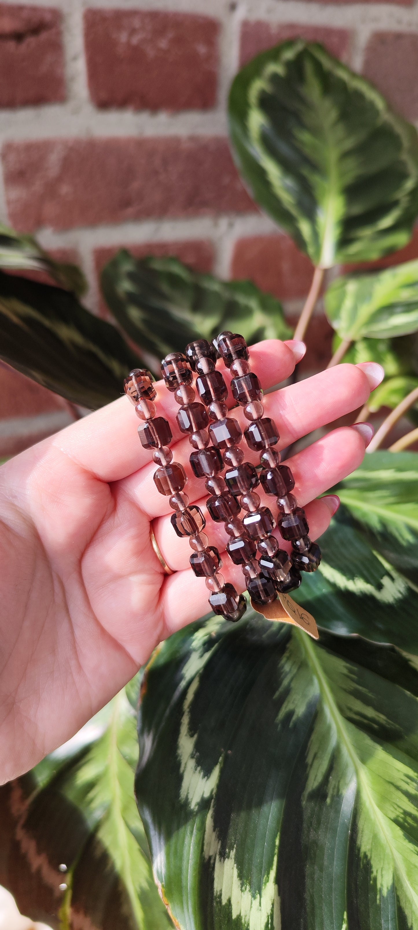 Halb gewürfeltes Rauchquarz Armband