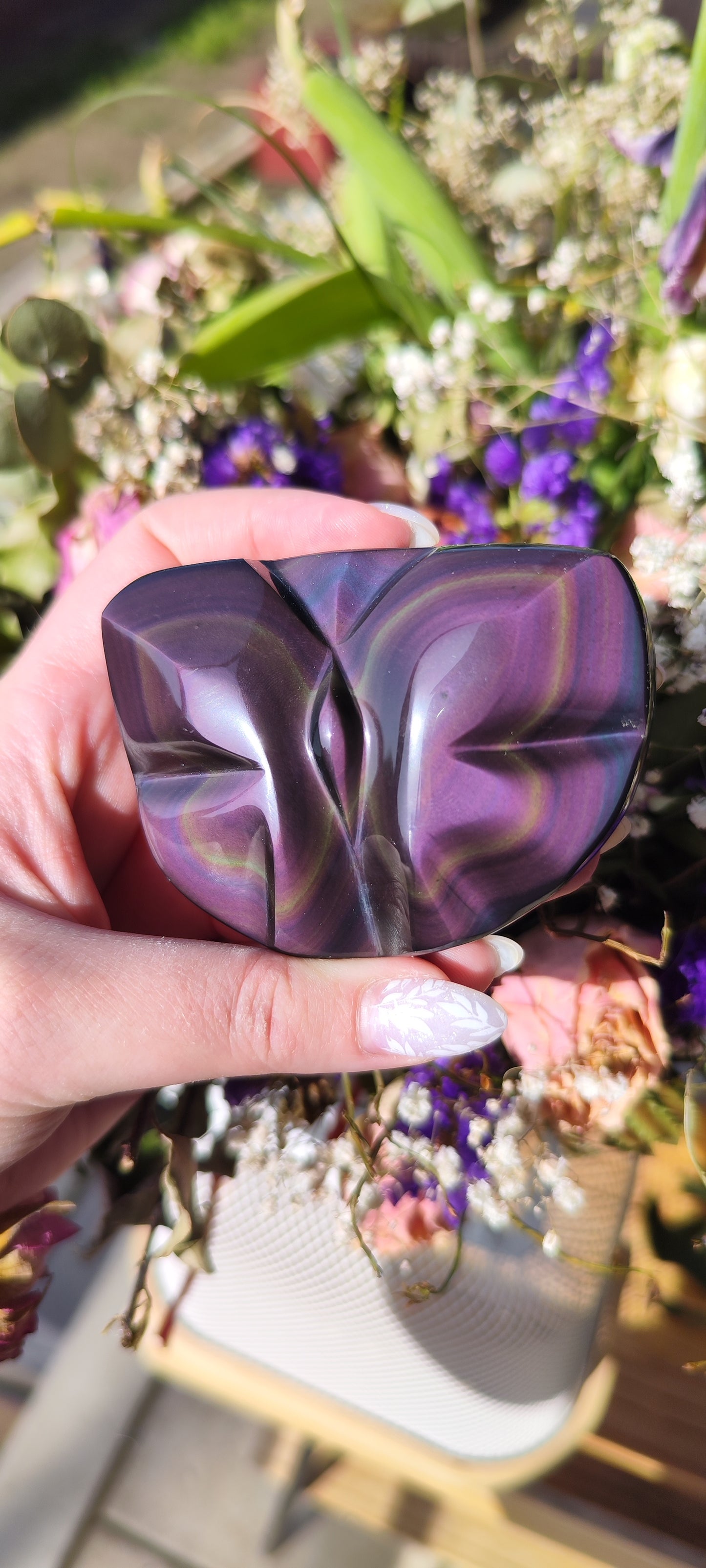 Regenbogen Obsidian Schmetterling 222OS