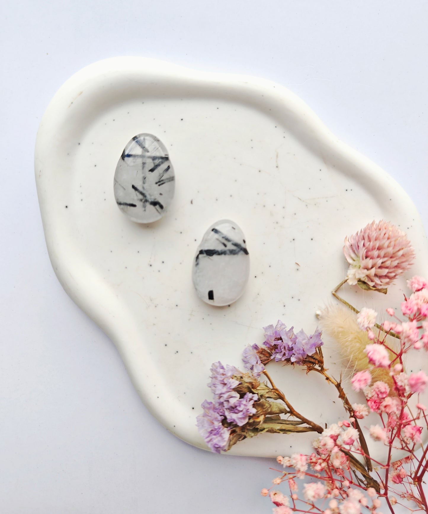 Schwarzer Turmalin in Quarz Trommelsteinanhänger