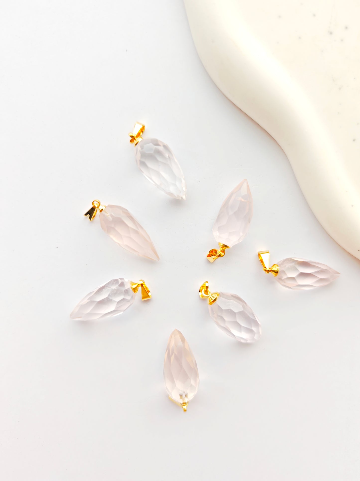 Rosenquarz Tropfen Anhänger