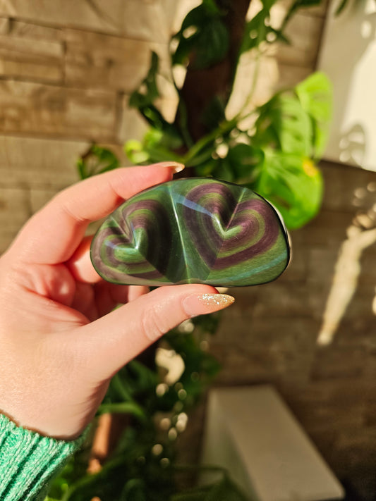 Regenbogen Obsidian Doppelherzen 145M