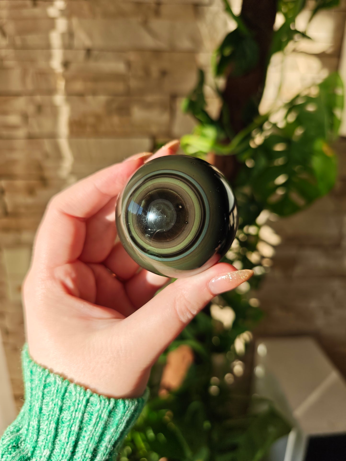 Regenbogen Obsidian Kugel 48G