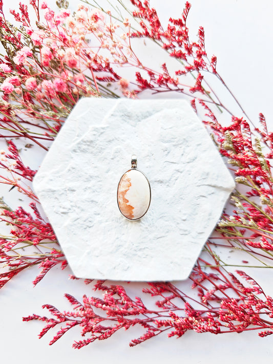 Skolezit mit Stilbit Anhänger 39Sc