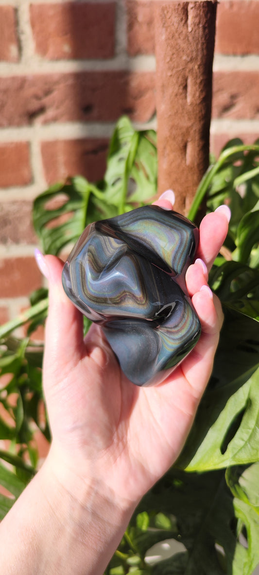 Regenbogen Obsidian Freiform 201F