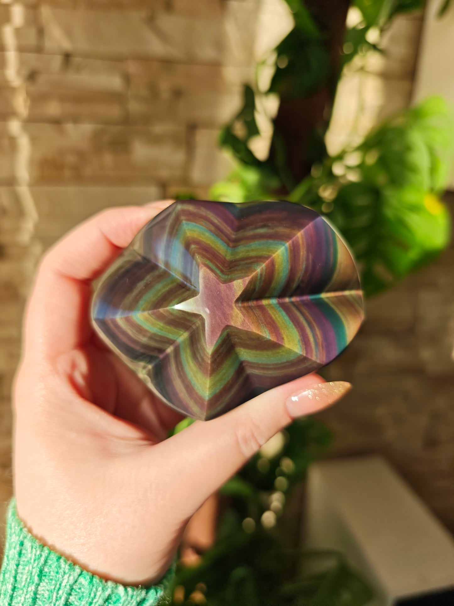 Regenbogen Obsidian Stern 180x