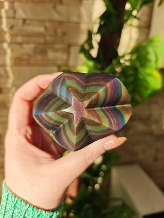 Regenbogen Obsidian Stern 180x