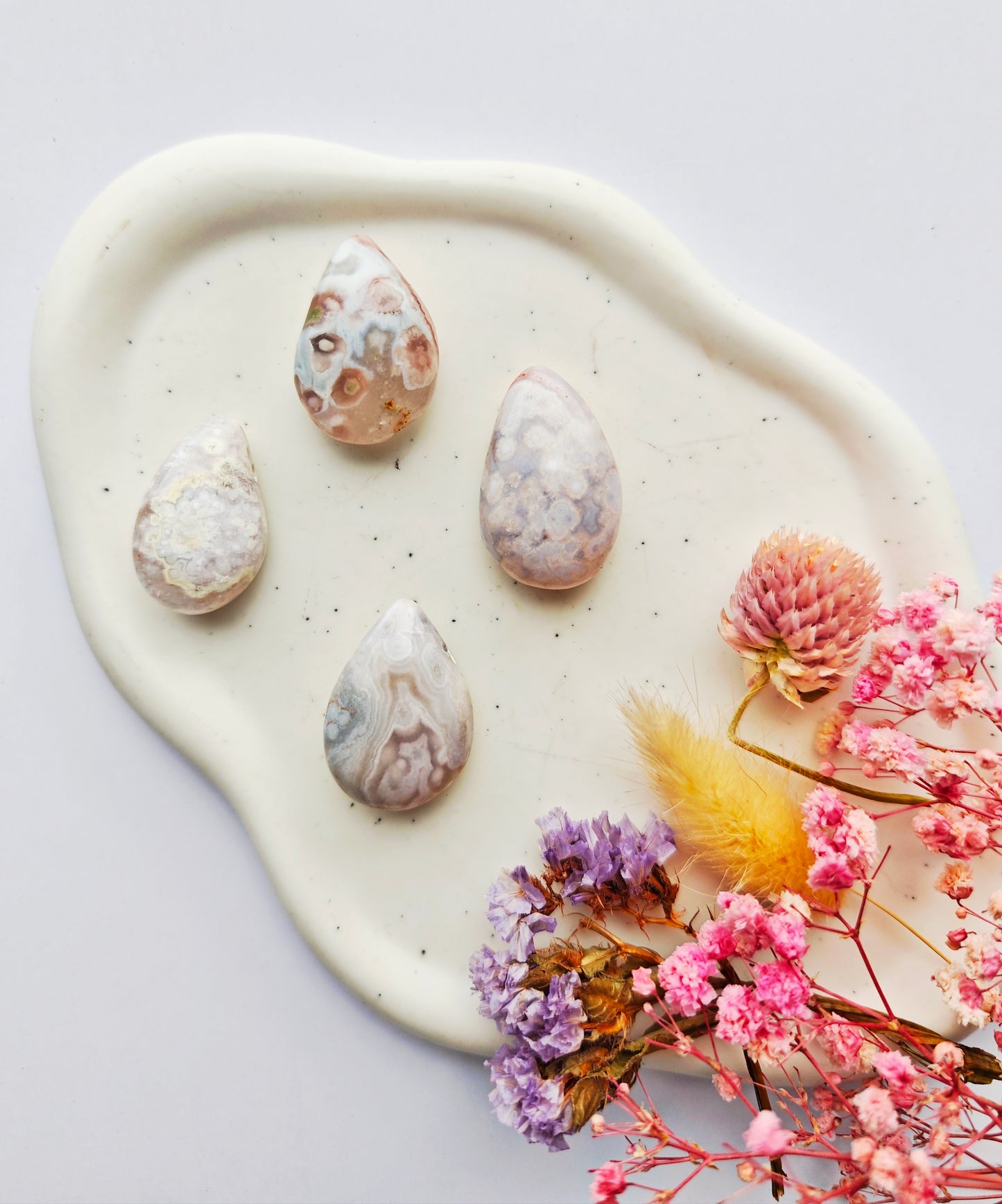 Blumenachat Trommelsteinanhänger