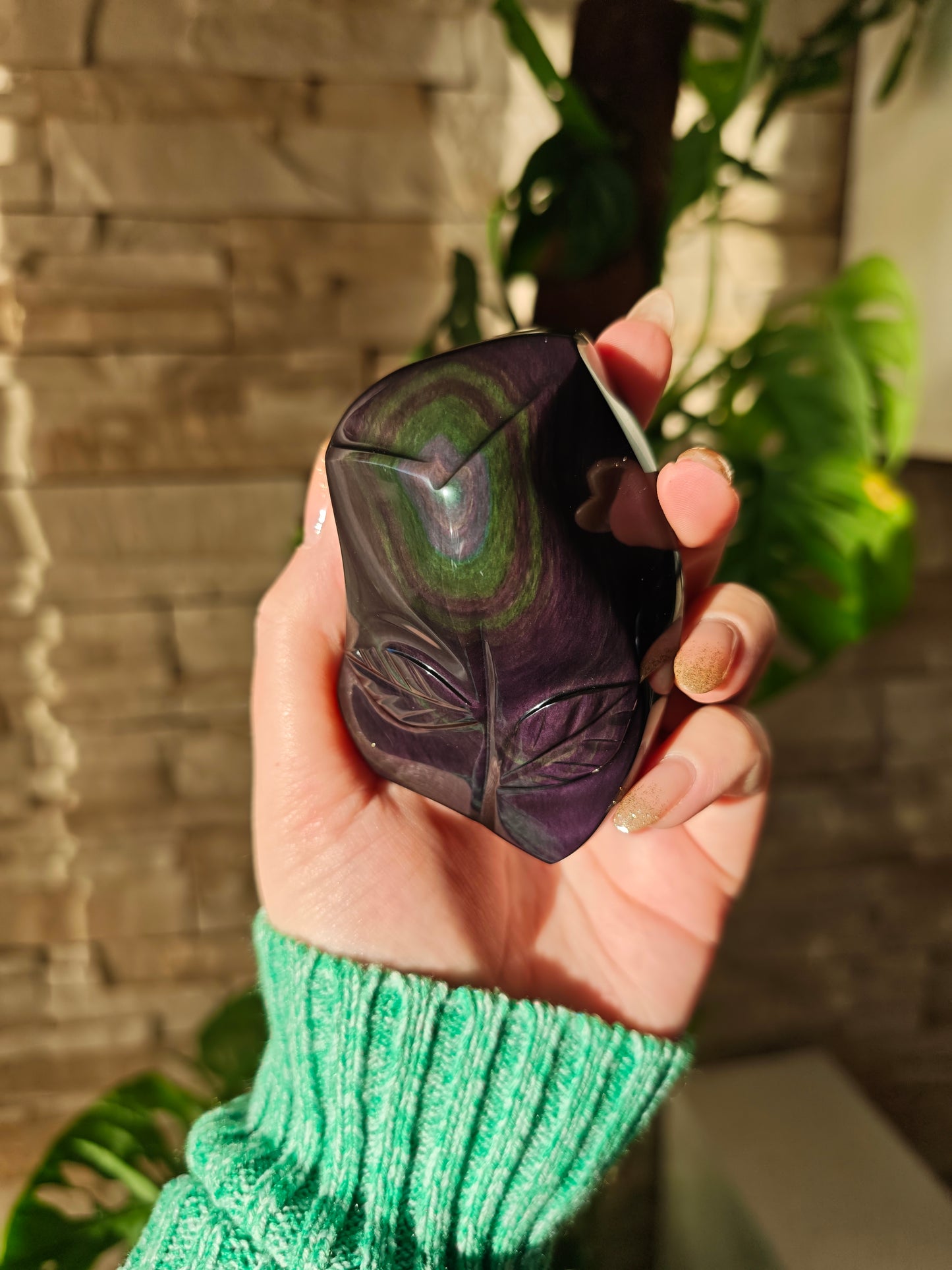 Regenbogen Obsidian Blume 124R