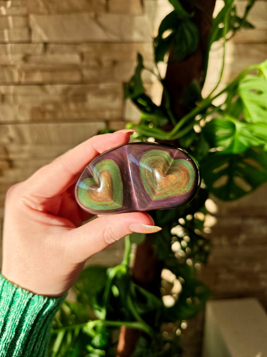 Regenbogen Obsidian Doppelherzen 150Y