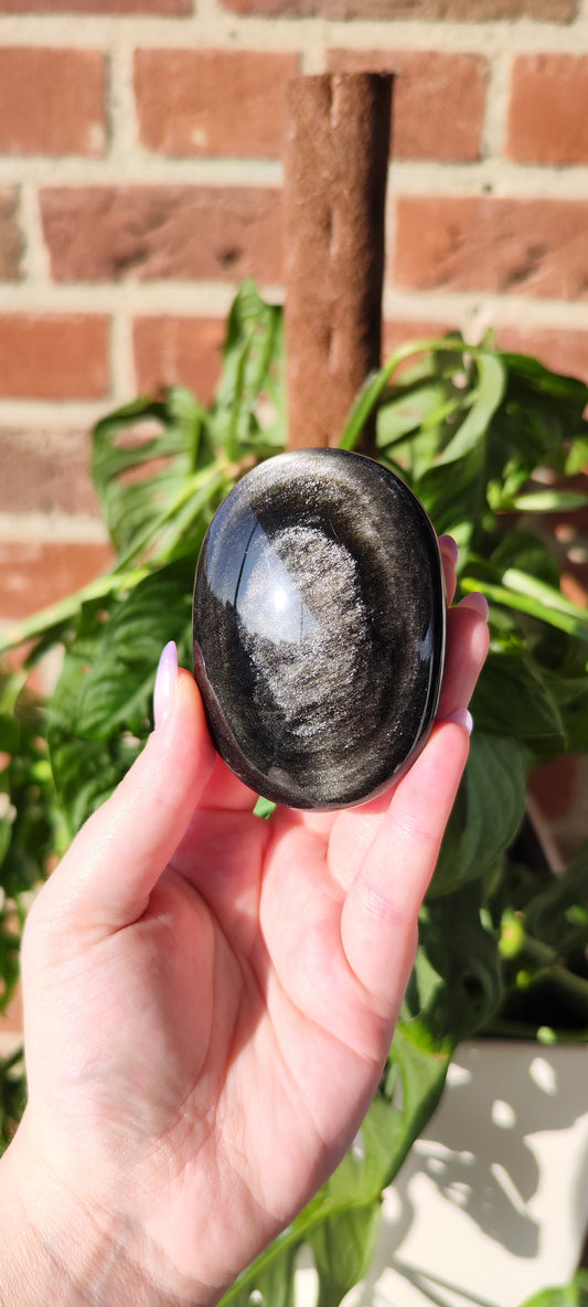 Silbersheen Obsidian Handstein 66Sv