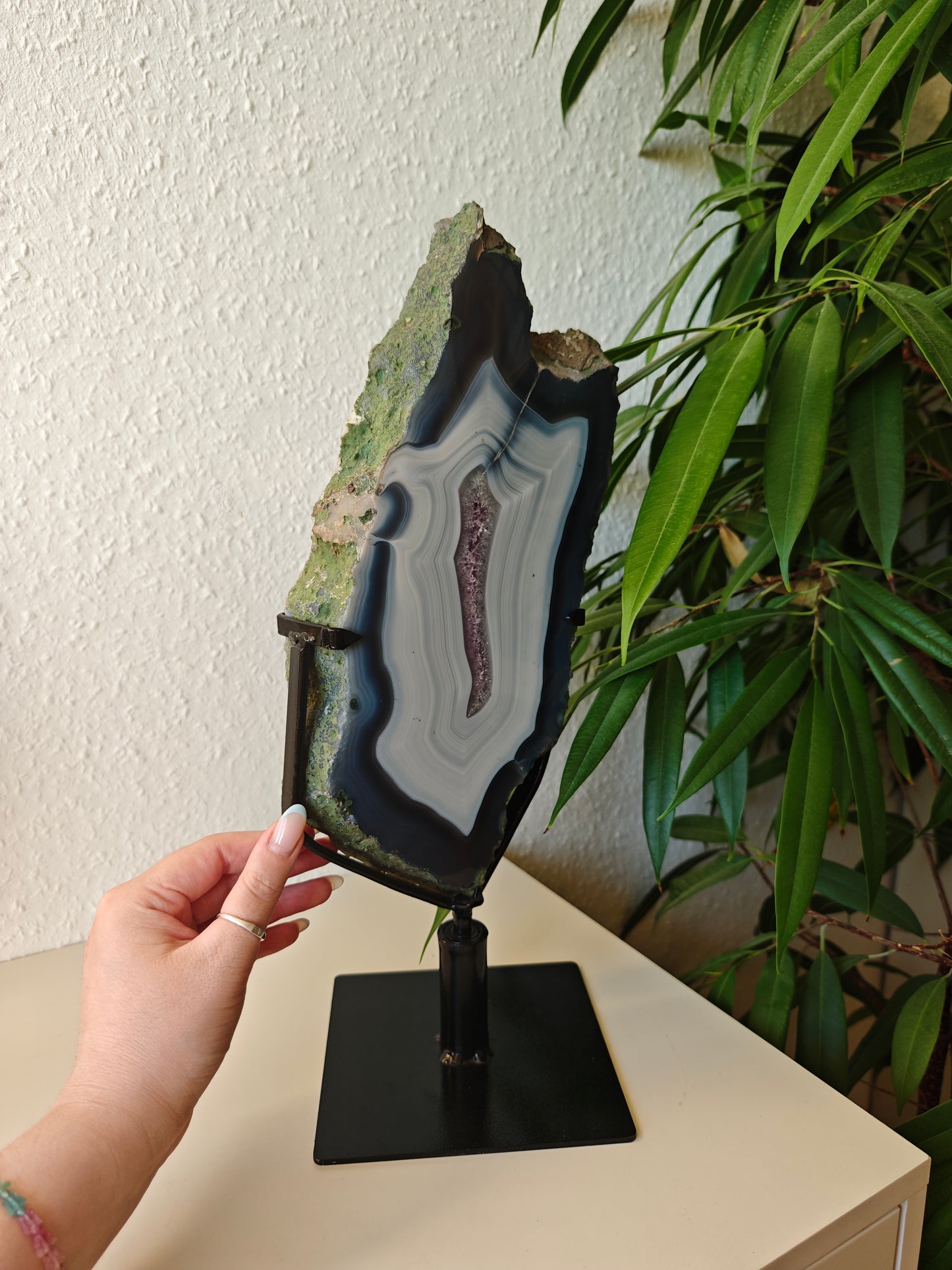 Blauer Achat x Amethyst