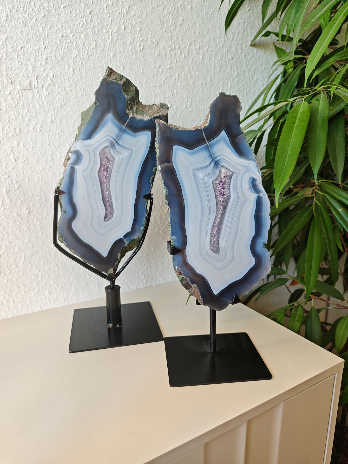 Blauer Achat x Amethyst