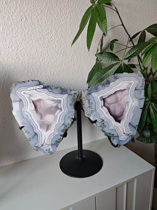 Statement Achat/Amethyst Flügel