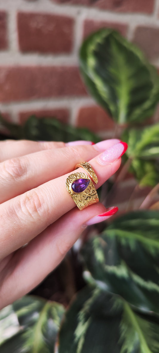 Statement Amethyst Ring