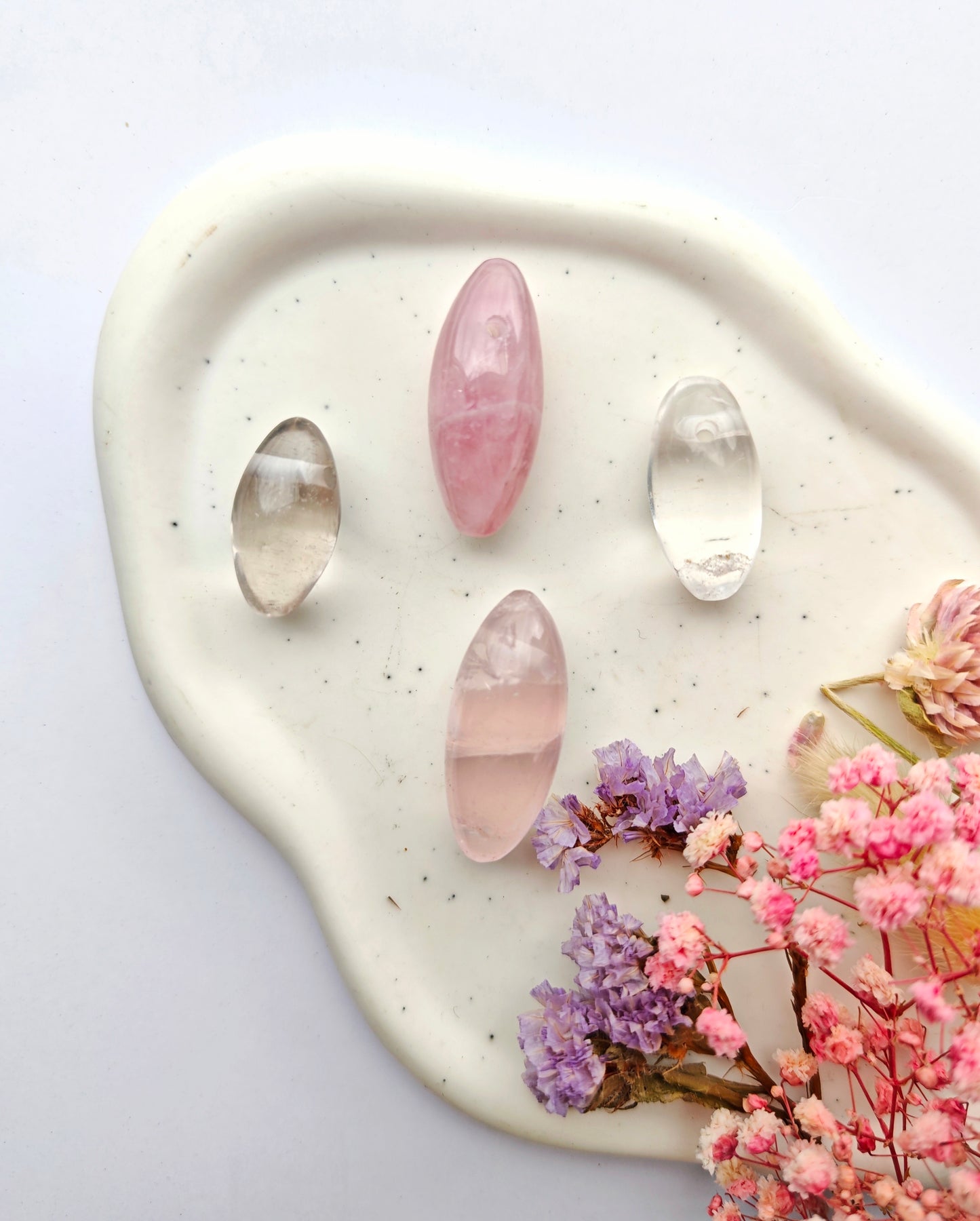 Bergkristall und Rosenquarz Shiva Anhänger