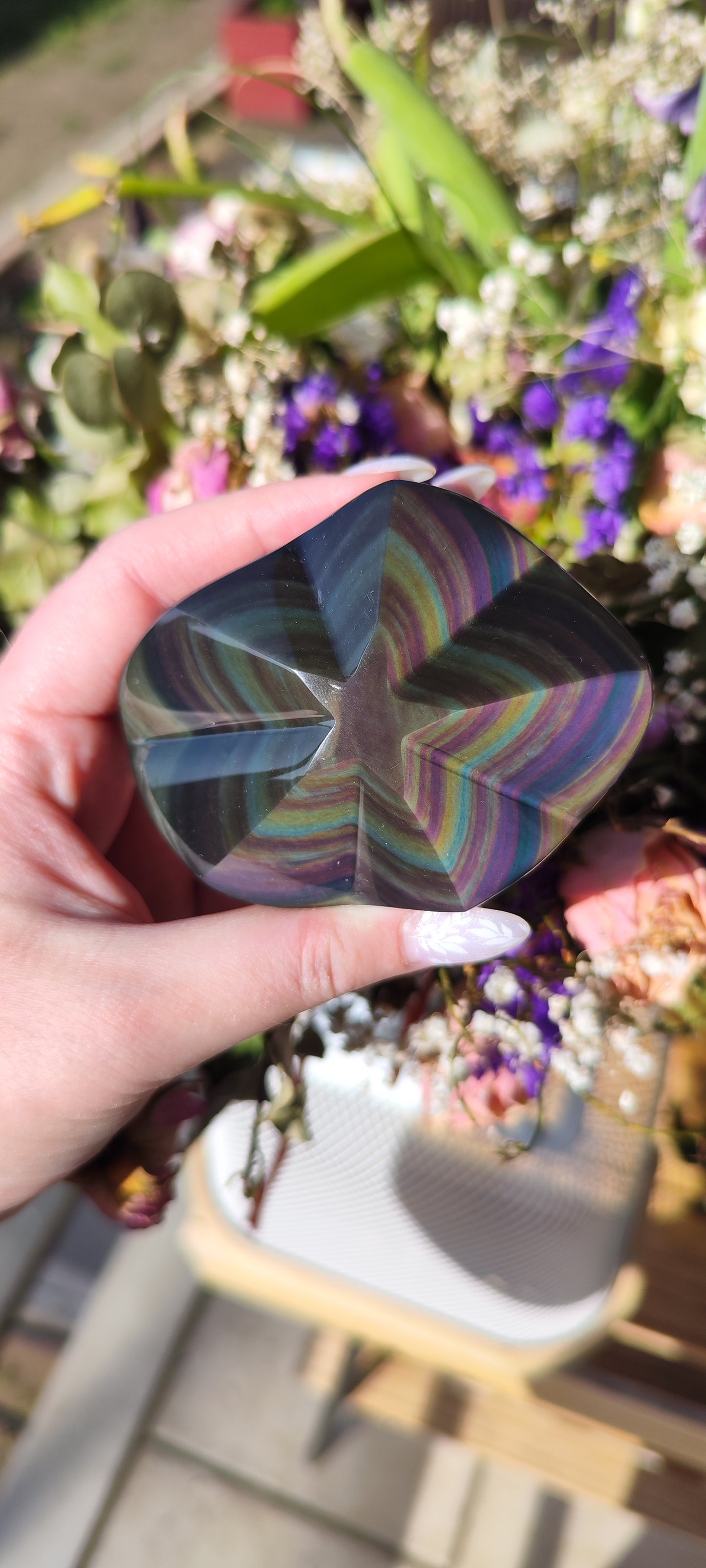 Regenbogen Obsidian Stern